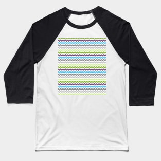 Lime Purple Blue Chevron Pattern Baseball T-Shirt